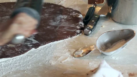 Preparing cookie dough for baking Stock Footage 41484639