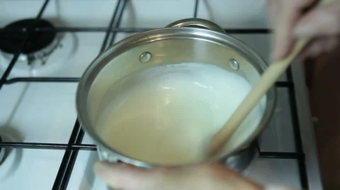 Preparing cream for a homemade cake Stock Footage 58208687