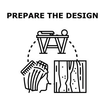 Preparing a creative interior design project blueprint idea Stock Illustration