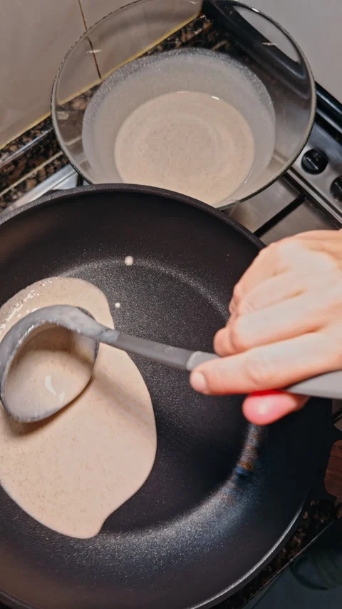 Preparing Crepe Batter in Bowl Stock Footage 277103465