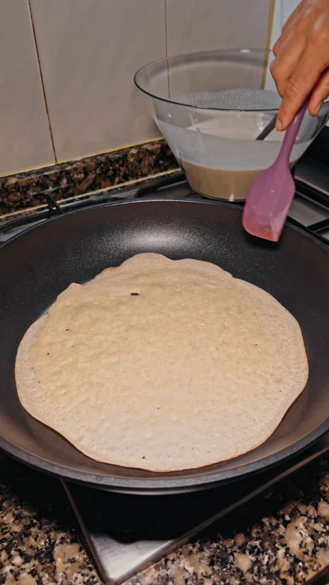 Preparing Crepe Batter on Stove Stock Footage 277103609