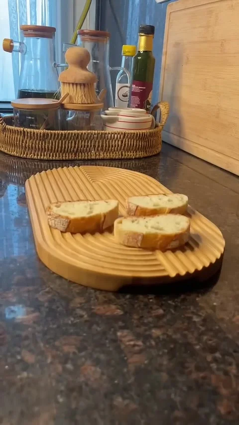 Preparing Crostini Appetizers with Avocado and Capers Stock Footage 343605485