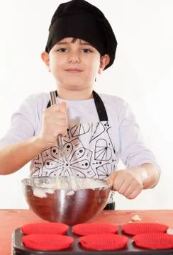 Preparing cupcakes Stock Photos