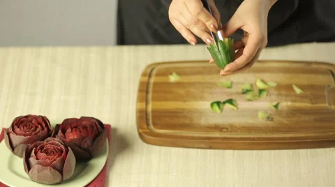 Preparing Decorative Vegetables Stock Footage 51664038