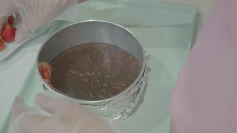 Preparing Delicious Chocolate Strawberry Mousse Video stock 342281551