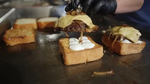 Preparing A Delicious Hamburger Stock Footage 197056525