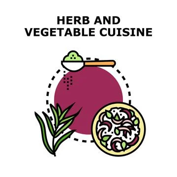 Preparing delicious herb and condiment vegetable cuisine イラスト素材