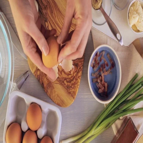 Preparing deviled eggs with organic eggs for appetizer. Step by step recipe. Video stock 69727448