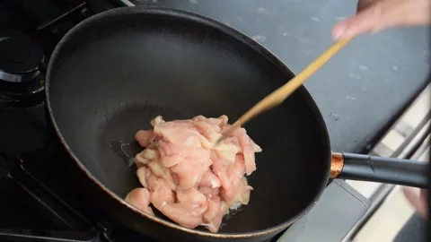 Preparing a dish made of chicken Video stock 160148590