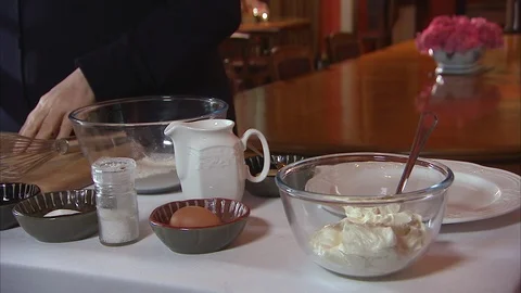 Preparing a dish made of eggs Stock Footage 86279760