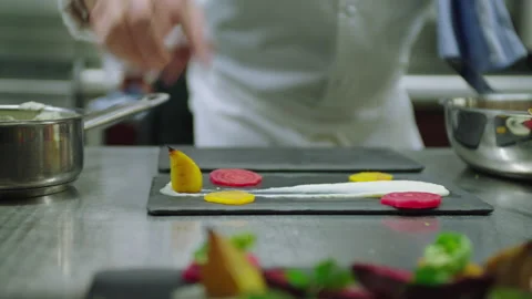 Preparing dish in a restaurant Stock Footage 234999865