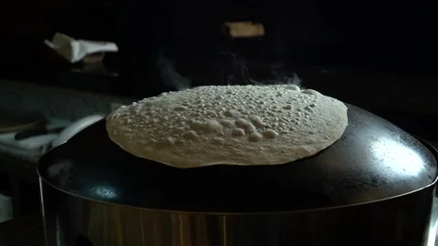 Preparing Dosa on a Hot Pan Video stock 319950246