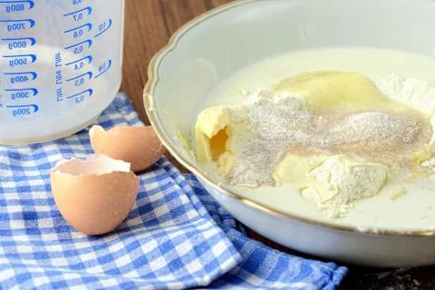Preparing dough to baking a cake Stock Photos