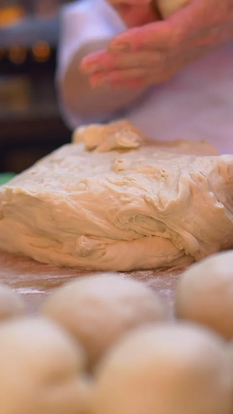 Preparing dough for baking delicious bread at home Stock Footage 316867972