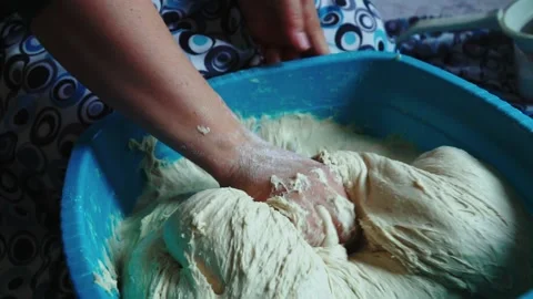 Preparing dough for baking Stock Footage 168445964