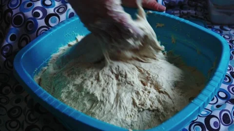 Preparing dough for baking Stock Footage 168446093