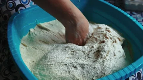 Preparing dough for baking Stock Footage 168532456