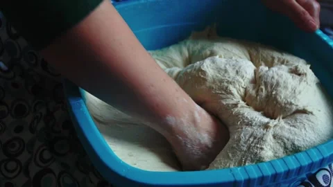 Preparing dough for baking Stock Footage 168532462