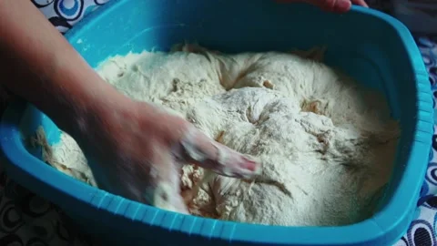 Preparing dough for baking Stock Footage 168951908