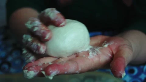 Preparing dough for baking Stock Footage 169116871