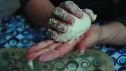 Preparing dough for baking Stock Footage 169117004