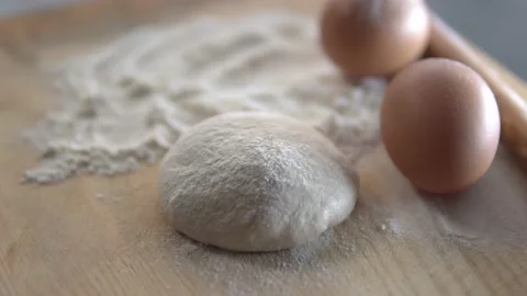 Preparing dough for baking Stock Footage 179271029