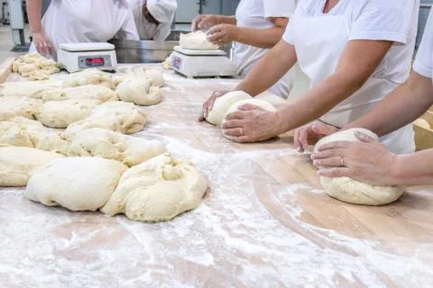 Preparing dough for baking Stock Photos