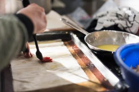 Preparing Dough for Baking Stock Photos