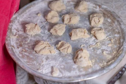 Preparing the dough for baking Stock Photos