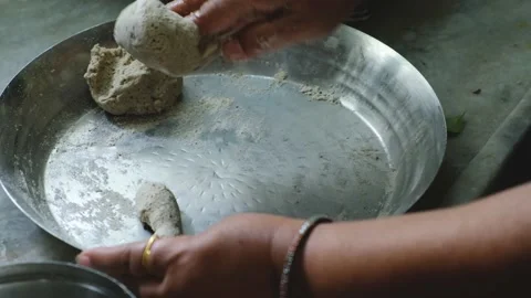 Preparing dough for Bhakri ( An Indian Authentic Bread ) Stock Footage 161946136