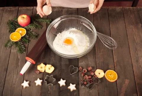 Preparing dough for cookies Stock Photos
