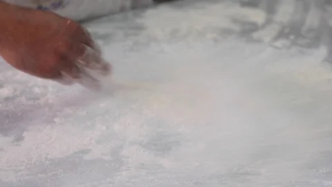 Preparing dough to make bread Stock Footage 130109251