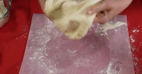 Preparing the dough for the pizza Stock Footage 75234493