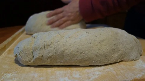 Preparing dough for rye bread Stock Footage 125439779