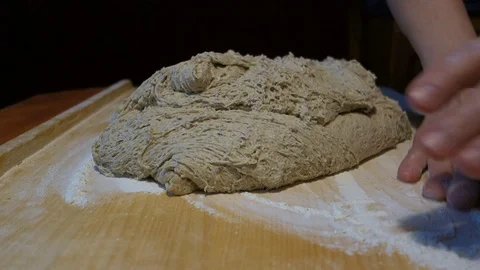 Preparing dough for rye bread Stock Footage 125440430
