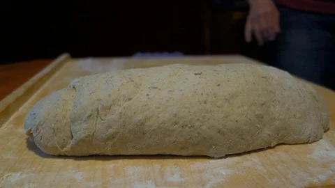 Preparing dough for rye bread Stock Footage 125440871