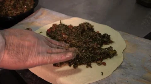 Preparing Dough for Stuffing Stock Footage 319207657