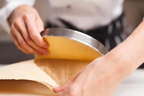 Preparing dough for tart Stock Photos