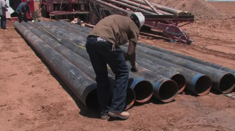 Preparing to drill water well Stock Footage 27431830