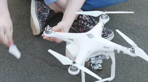 Preparing the drone for takeoff Stock Footage 66734813