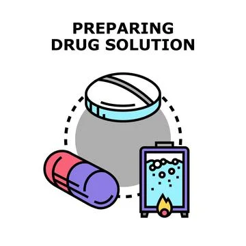 Preparing drug solution concept for pharmaceutical research Stock Illustration