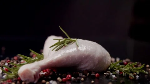 Preparing the duck for cooking, shooting video from hands 動画素材 327572775