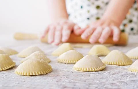 Preparing dumpling Stock Photos