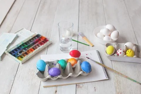 Preparing for Easter. Blurred background. Stock Photos