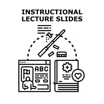 Preparing educational materials and instructional lecture slides for effectiv Illustrazione stock