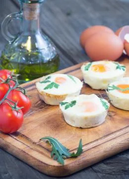 Preparing egg muffins Stock Photos