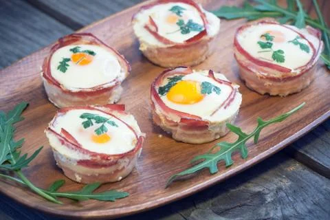 Preparing egg muffins Stock Photos