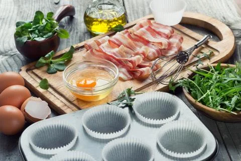 Preparing egg muffins Stock Photos