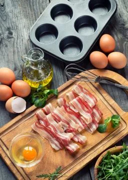 Preparing egg muffins Stock Photos