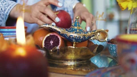 Preparing the Eid Fruit Basket Stock Footage 276502721